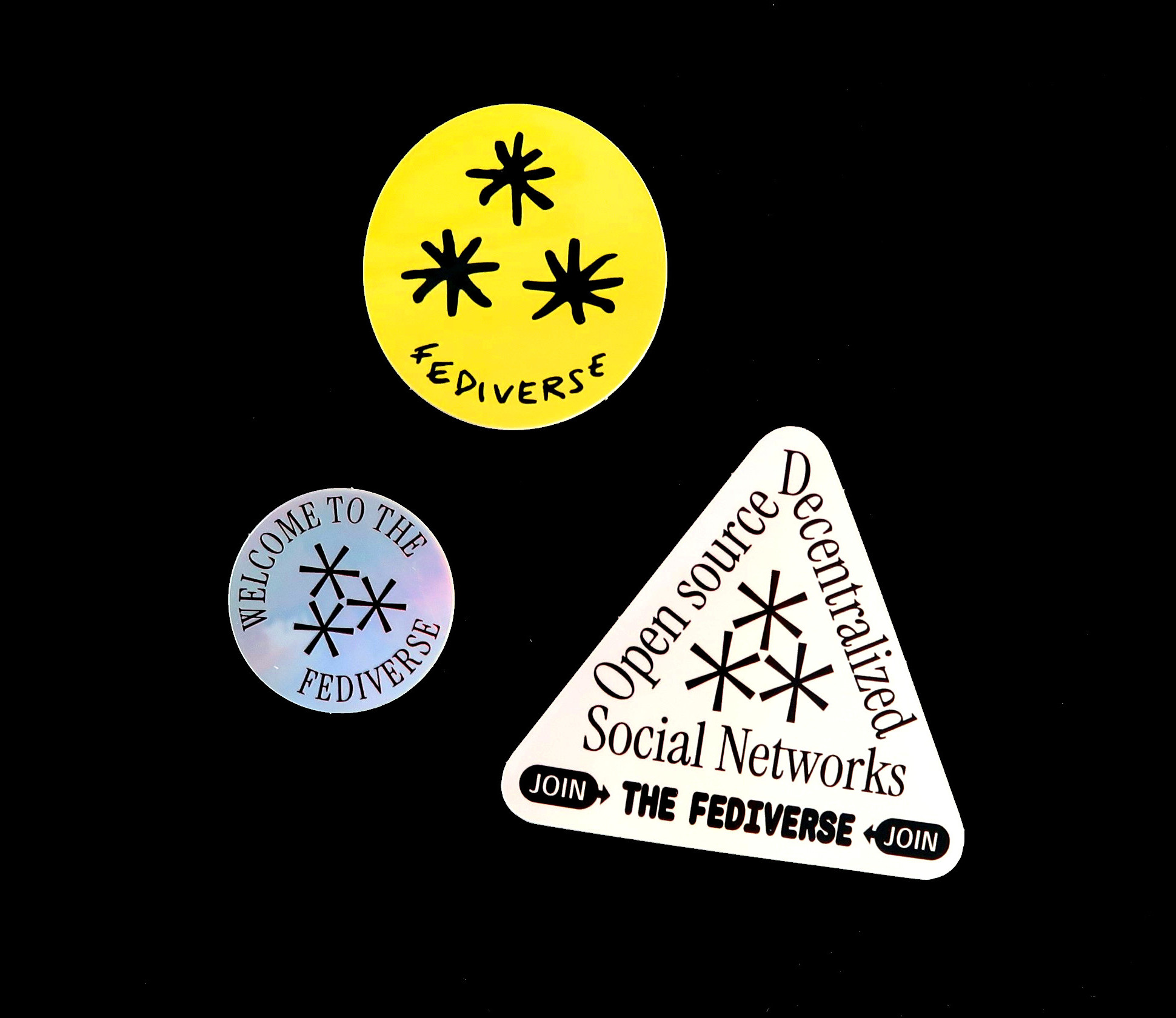 Printed fediverse stickers